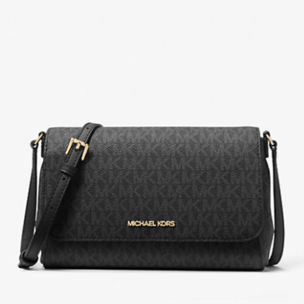 Michael Kors Medium Logo Convertible Crossbody Bag in Black